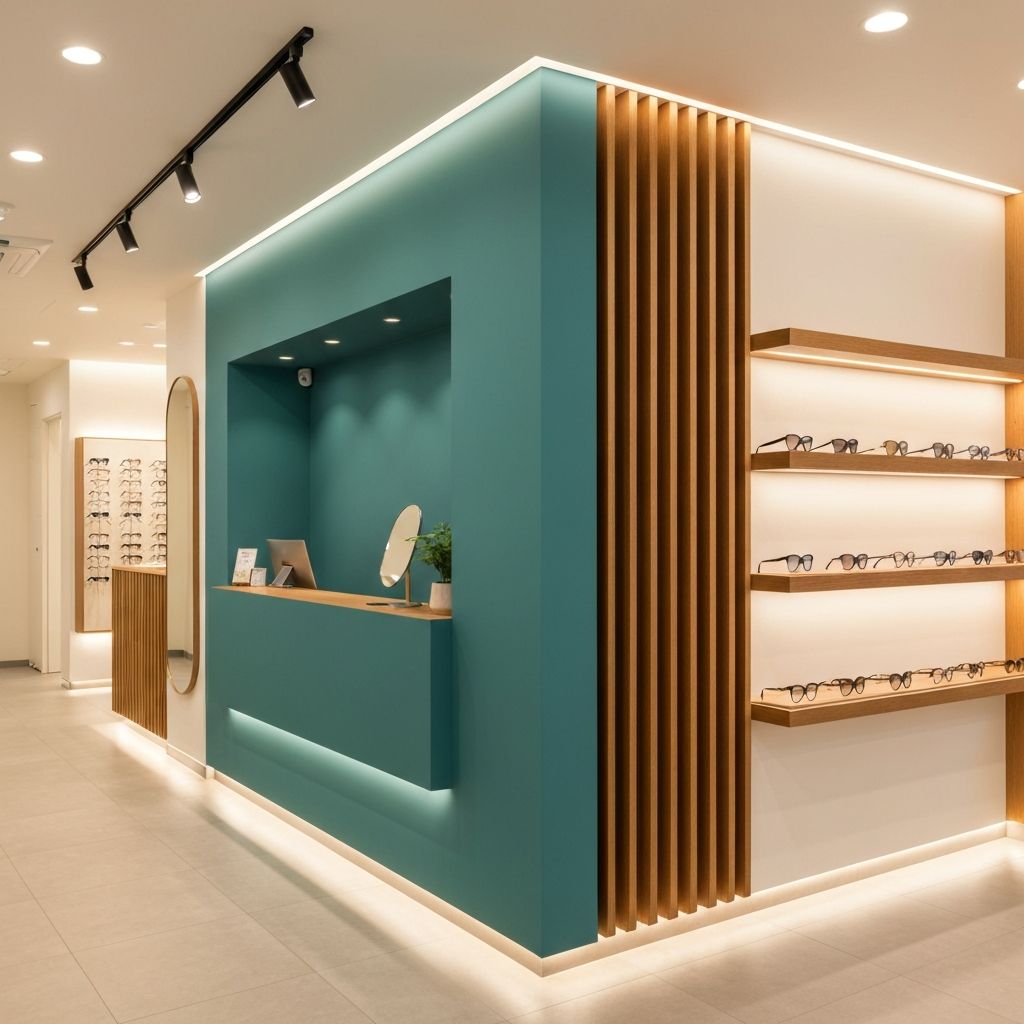 i-care Optometrist clinic reception area in Lidcombe with eyeglass frames on display